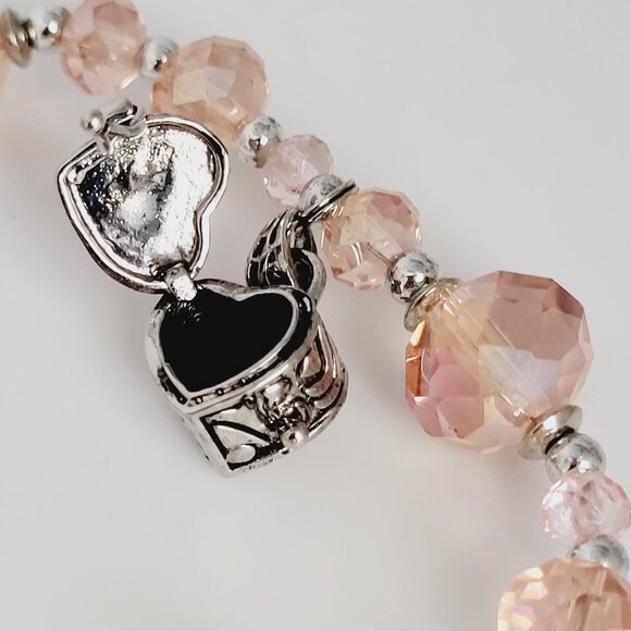 Valerie Parr Hill Prayer Bracelet Heart locket Alexa's Angels Crystal Beads - Picture 7 of 13